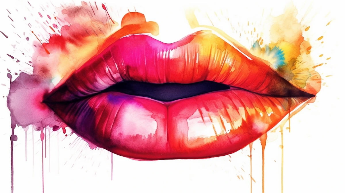 watercolour lips
